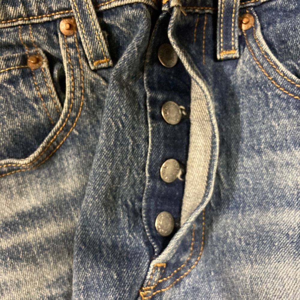 Levi Strauss 501 Skinny Jeans Women Blue Distressed Raw Measurements in photos. - Picture 16 of 16